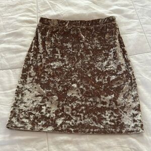 Forever 21 A-Line Brown and Cream Mini Skirt velveteen texture size small